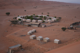 A zoomed-in view of the camp from the top