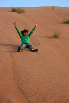 Sliding down the dune